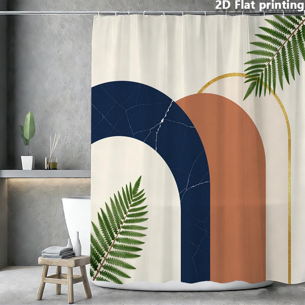 Marble Print Shower Curtain – Navy & Terracotta Watercolor With Gold Fern Leaves, 2D Flat, Polyester, 70 X70 Inches W60H190(CM)-1 Pcs
Marble Print Shower Curtain – Navy & Terracotta Watercolor With Gold Fern Leaves, 2D Flat, Polyester, 70 X70 Inches W60H190(CM)-1 Pcs