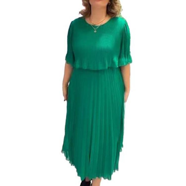 Plus Size Maxi Dress Women Summer Chiffon Double Layers Pleated Irregular Hem Half Sleeves Round Neck Breathable Soft Daily Wear Parties Commute Dress 3XL зелений
Plus Size Maxi Dress Women Summer Chiffon Double Layers Pleated Irregular Hem Half Sleeves Round Neck Breathable Soft Daily Wear Parties Commute Dress 3XL зелений