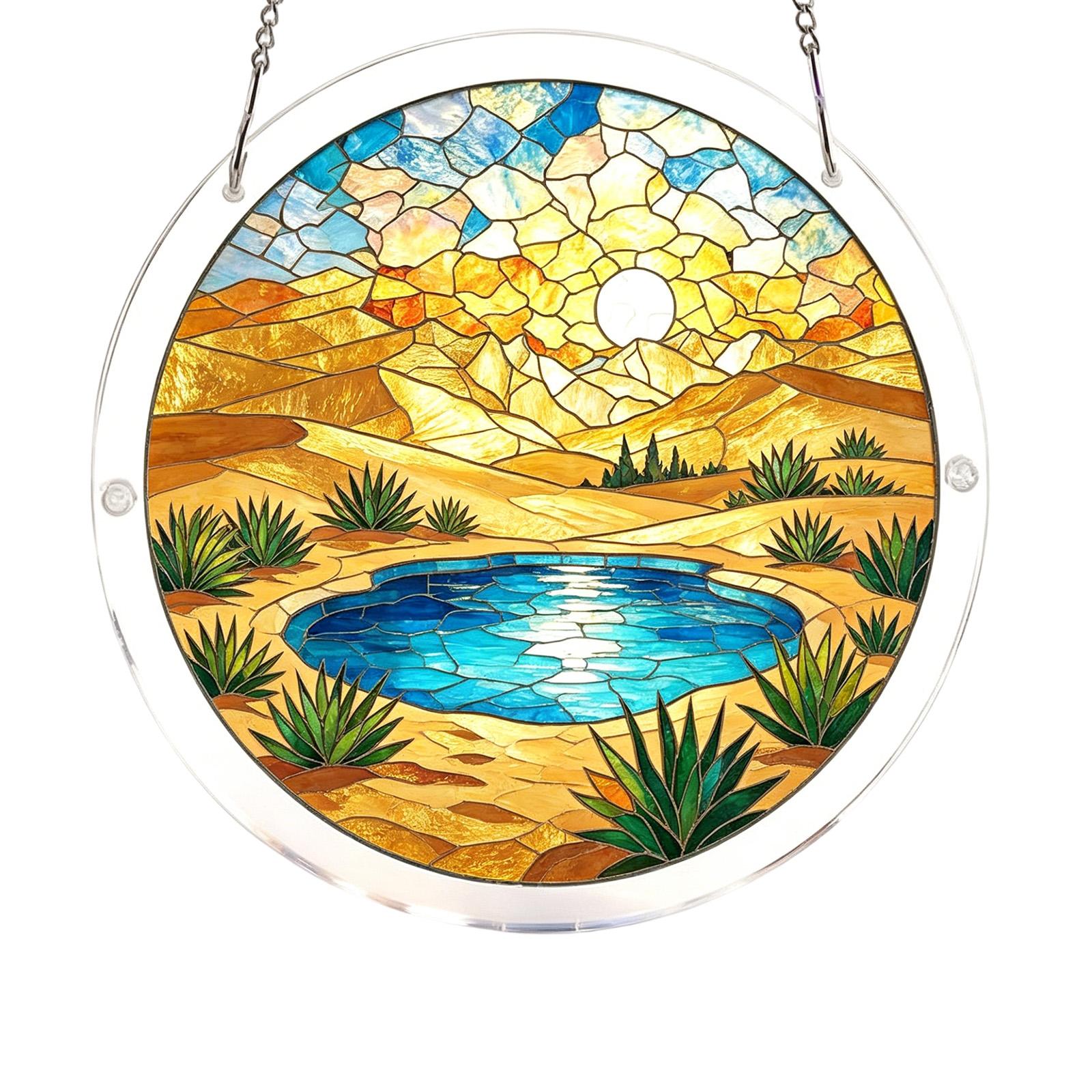 Acrylic Sun Catcher Hanging Decoration Stained Glass Style Round Window Ornament for Indoor Outdoor Use with Chain Included one size
Acrylic Sun Catcher Hanging Decoration Stained Glass Style Round Window Ornament for Indoor Outdoor Use with Chain Included one size