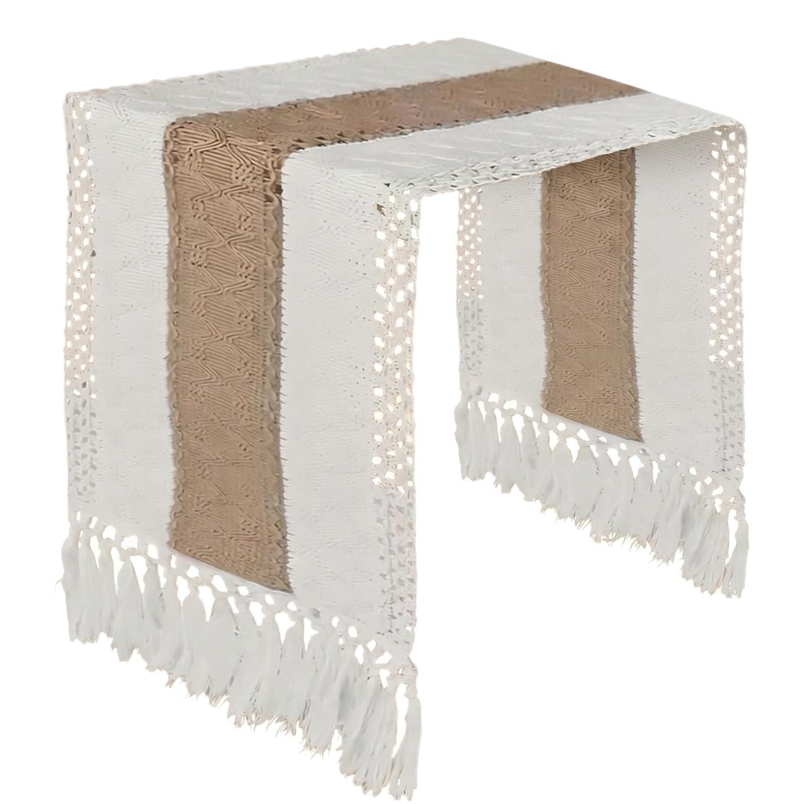 Bohemian Style Table Runner with Woven Textured Pattern and Tassel Edges for Dining Room Kitchen Home Decor Tabletop Cover One Size
Bohemian Style Table Runner with Woven Textured Pattern and Tassel Edges for Dining Room Kitchen Home Decor Tabletop Cover One Size