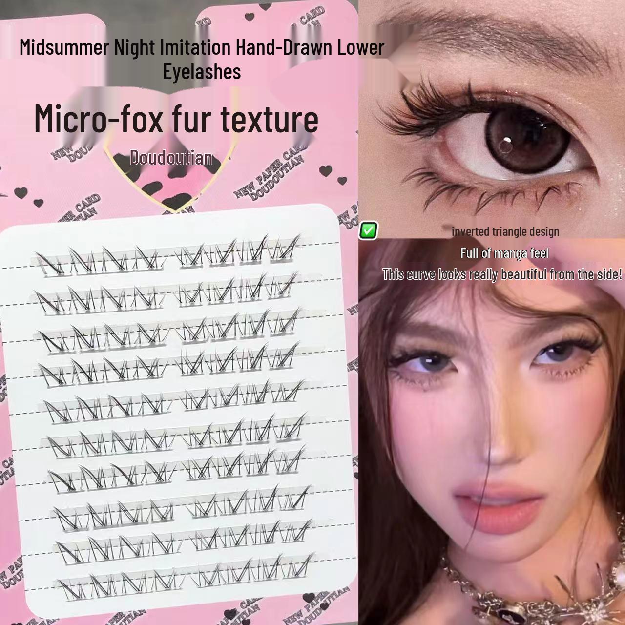 DouDou Sweet Midsummer Night Natural Flow False Eyelashes - Hand-Drawn, Transparent Stem, Segmented Design
DouDou Sweet Midsummer Night Natural Flow False Eyelashes - Hand-Drawn, Transparent Stem, Segmented Design
