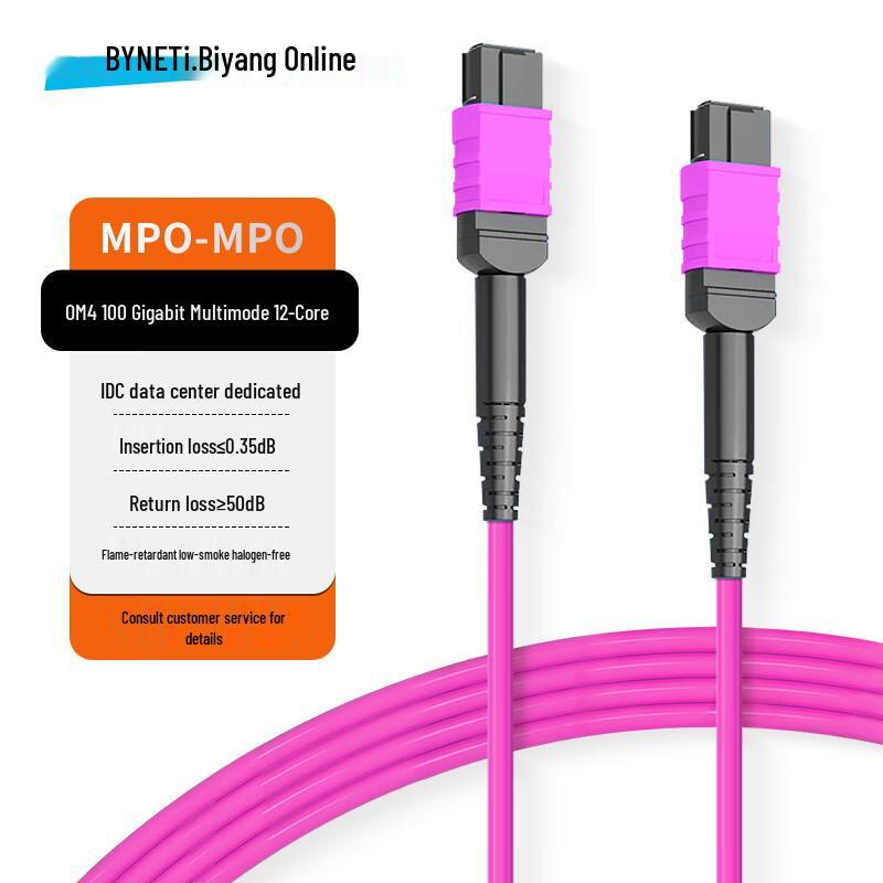 BYNET MPO-MPO OM4 Multimode Fiber Optic Patch Cable
BYNET MPO-MPO OM4 Multimode Fiber Optic Patch Cable