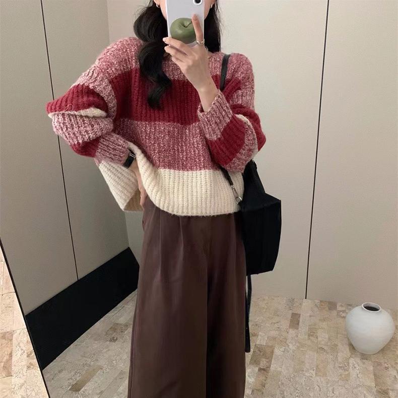 Мягкий восковой ленивый ветер полосатый дизайн свитер женский осенне-зимний ретро свободный с круглым вырезом пуловер топ One Size F
Мягкий восковой ленивый ветер полосатый дизайн свитер женский осенне-зимний ретро свободный с круглым вырезом пуловер топ One Size F