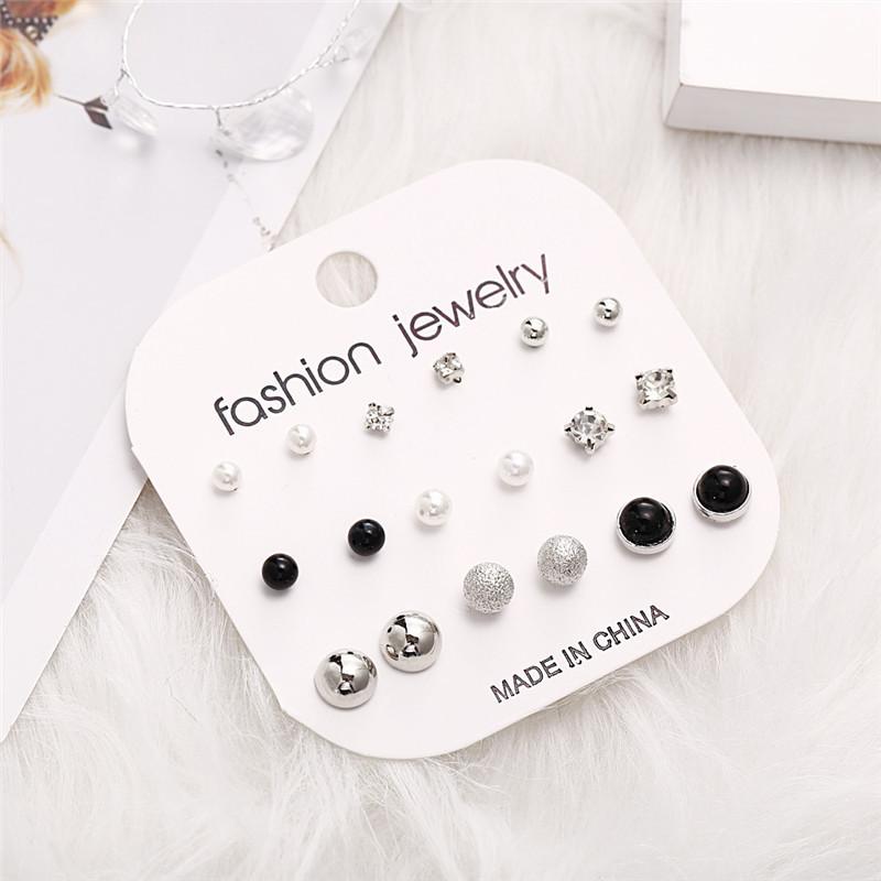 Classic 12Pairs Cubic Zirconia Stud Earrings Set For Women Silver Color Round Heart Crystal Rhinestone Earrings Brinco Jewelry
Classic 12Pairs Cubic Zirconia Stud Earrings Set For Women Silver Color Round Heart Crystal Rhinestone Earrings Brinco Jewelry