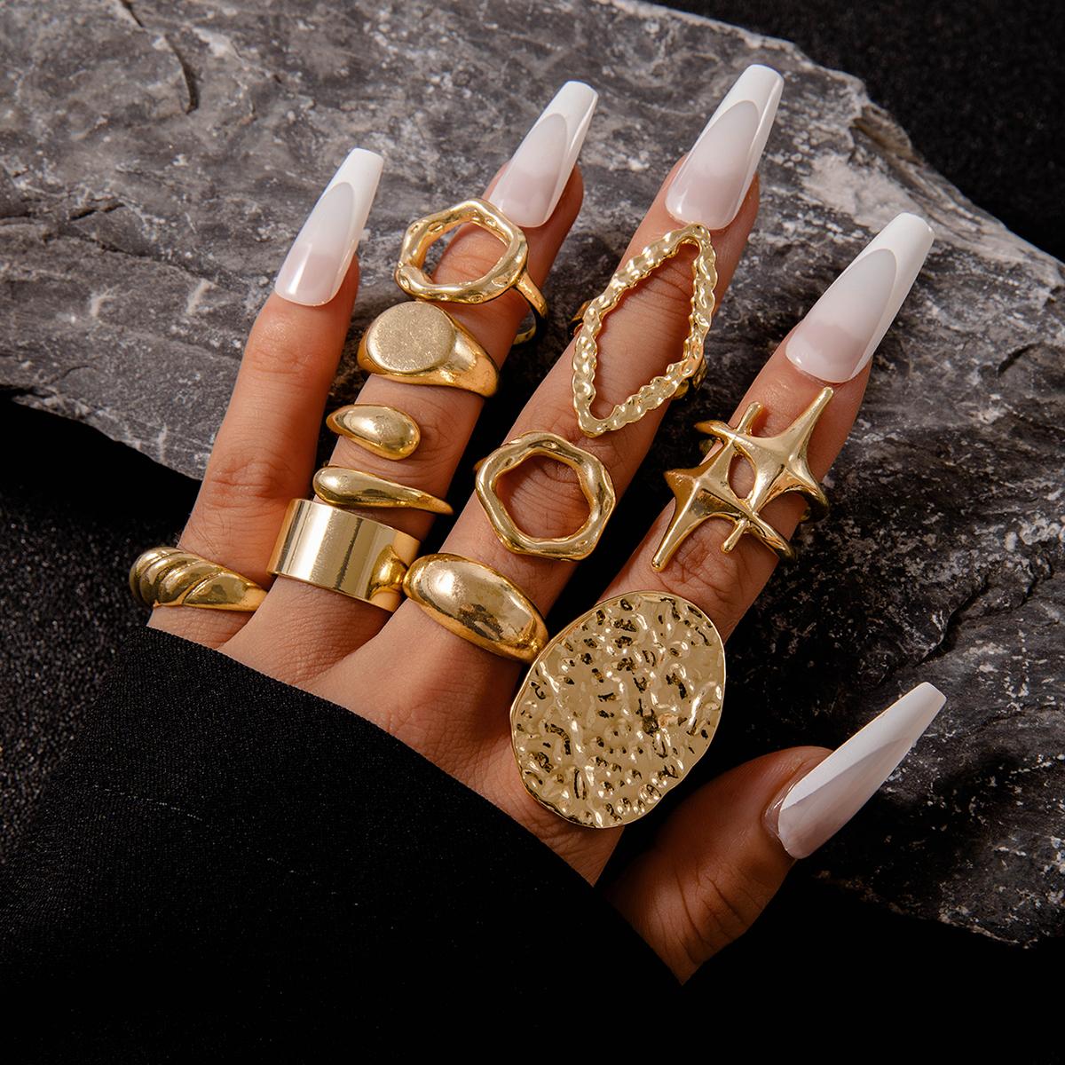 Fashion Elegant Stacking Gold Colour Rings Geometric Design Ring Set Accessories Daily Festival Party Gifts 27910
Fashion Elegant Stacking Gold Colour Rings Geometric Design Ring Set Accessories Daily Festival Party Gifts 27910