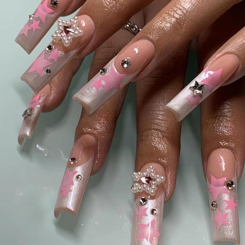 24 Glitter Pearl Diamond Gradient French Nails: Sweet & Spicy Ballet Style - 24 Wearable Pieces
24 Glitter Pearl Diamond Gradient French Nails: Sweet & Spicy Ballet Style - 24 Wearable Pieces