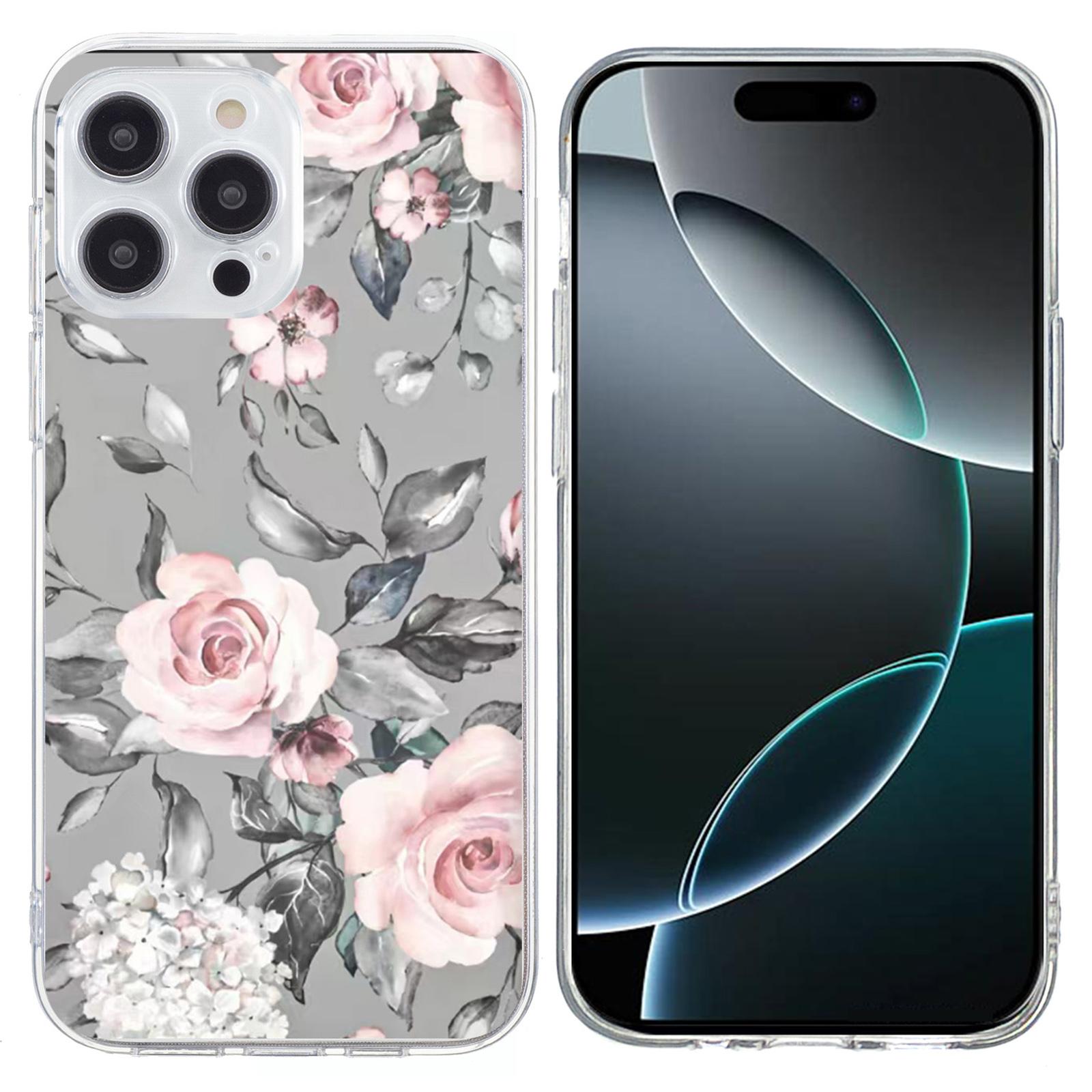 For iPhone 16 Pro Case Pattern Printing Shockproof Soft TPU Phone Cover Grey Background Flowers
For iPhone 16 Pro Case Pattern Printing Shockproof Soft TPU Phone Cover Grey Background Flowers
