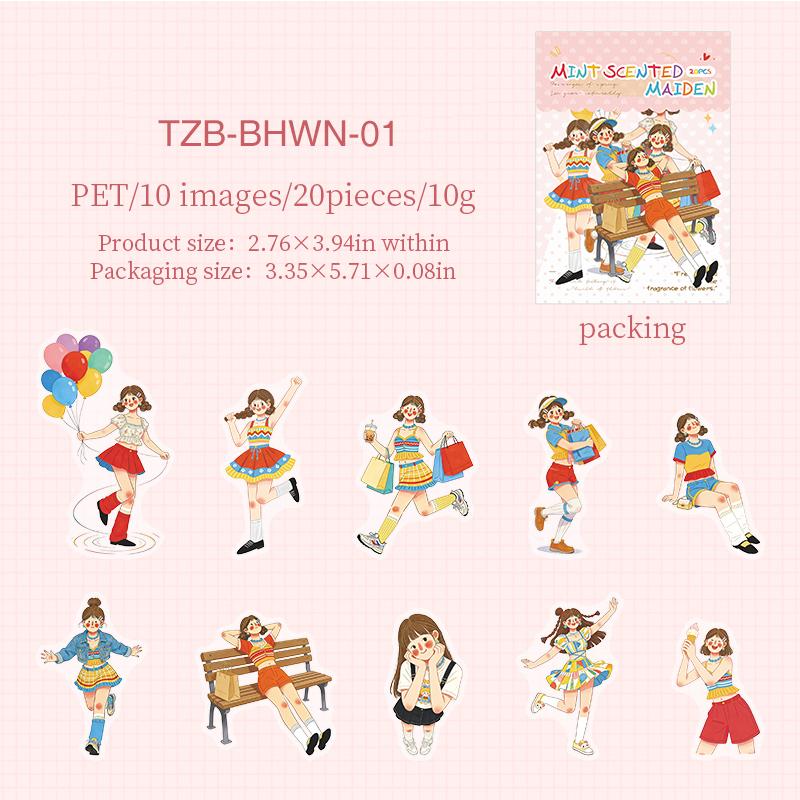 JIANWU Mint-flavored Girl Series Kawaii Character Landscape Material Collage Scrapbook PET Sticker Creative Journal Stationery
JIANWU Mint-flavored Girl Series Kawaii Character Landscape Material Collage Scrapbook PET Sticker Creative Journal Stationery