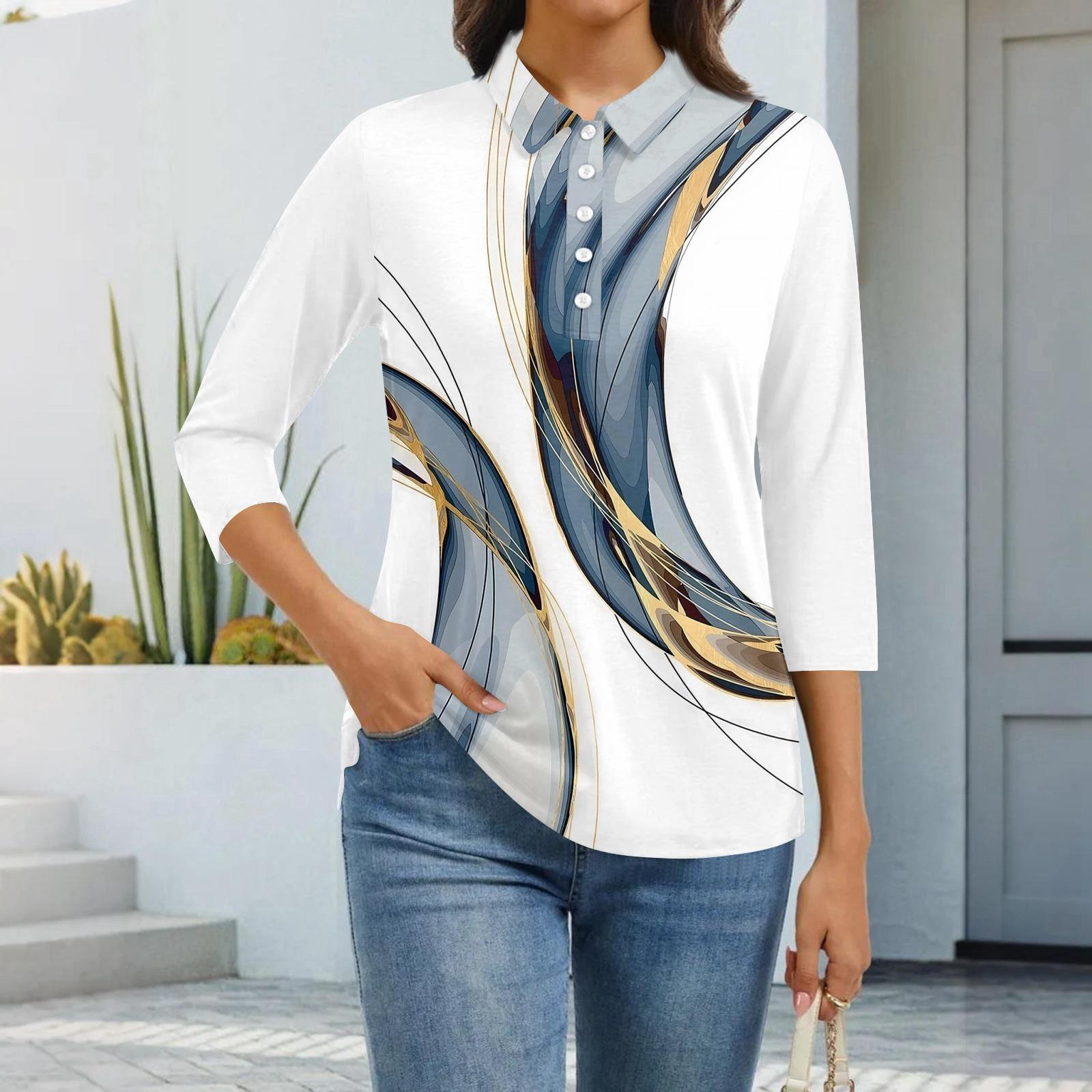 Женская модная повседневная рубашка с лацканами и рукавом 3/4 с принтом, женские топы на пуговицах XL белый
Женская модная повседневная рубашка с лацканами и рукавом 3/4 с принтом, женские топы на пуговицах XL белый