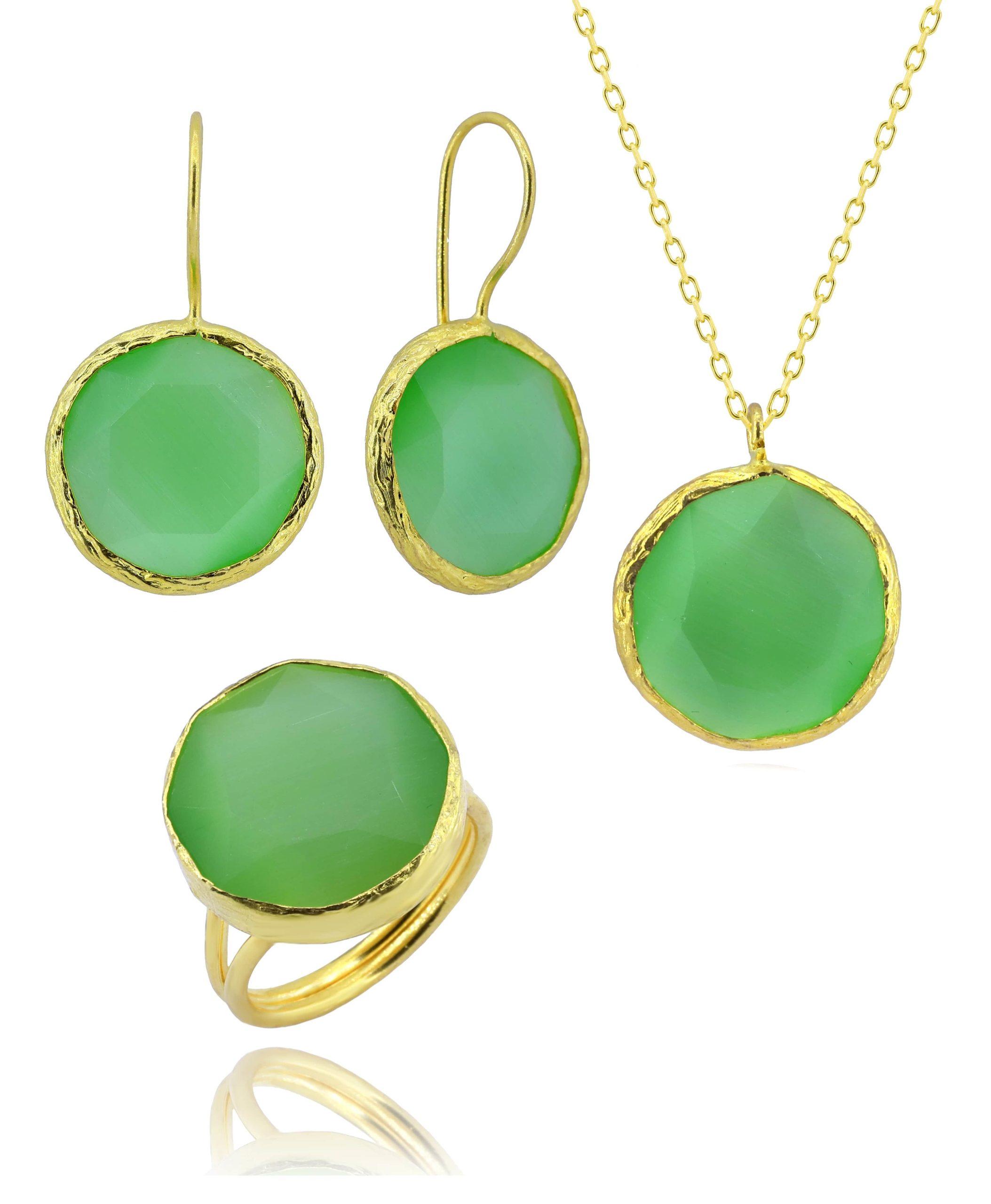 Серия Sun Stone, круглый зеленый цвет, женский подлинный серебряный тройной комплект ювелирных изделий розовый
Серия Sun Stone, круглый зеленый цвет, женский подлинный серебряный тройной комплект ювелирных изделий розовый