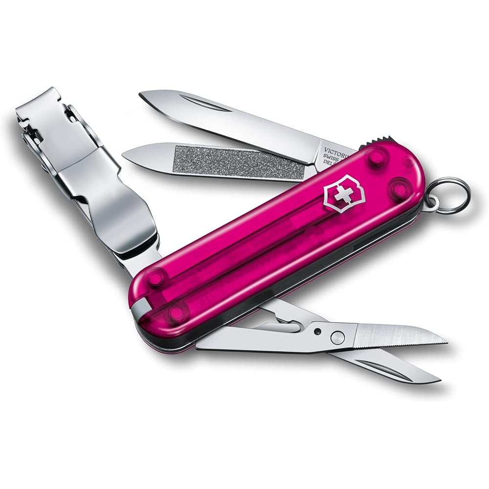 Victorinox Nail Clip 580 Pink Stainless Steel Nail Cutter with Curved Blade and File 8-in-1 Emergency Tool
Victorinox Nail Clip 580 Pink Stainless Steel Nail Cutter with Curved Blade and File 8-in-1 Emergency Tool
