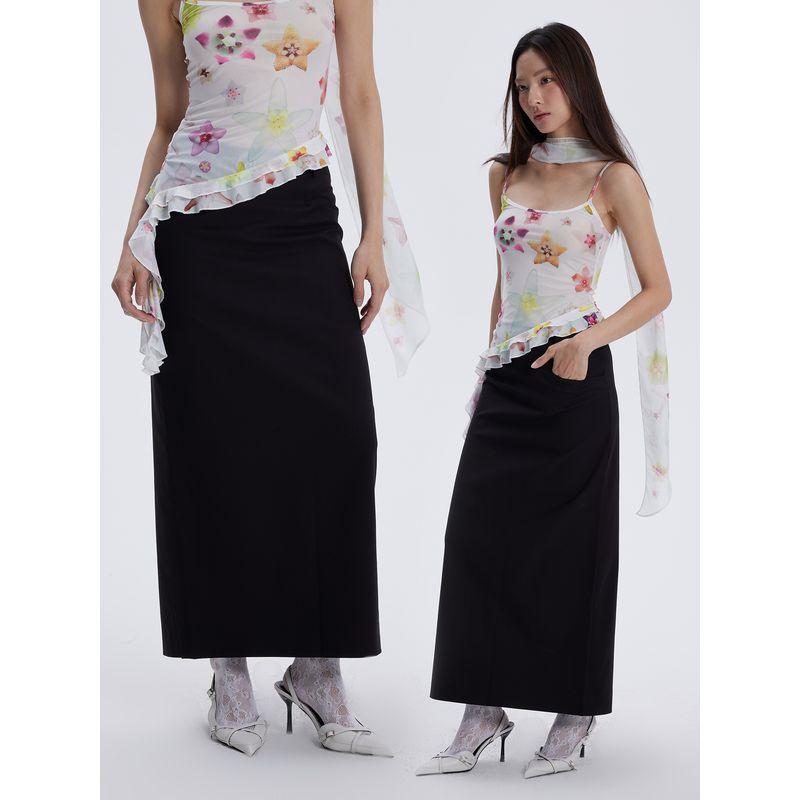 Thelight Worsted Fleece Sheath Suit Skirt Smoky Gray Minimalist Straight Midi Skirt High Quality Miu Style Dark gray L
Thelight Worsted Fleece Sheath Suit Skirt Smoky Gray Minimalist Straight Midi Skirt High Quality Miu Style Dark gray L