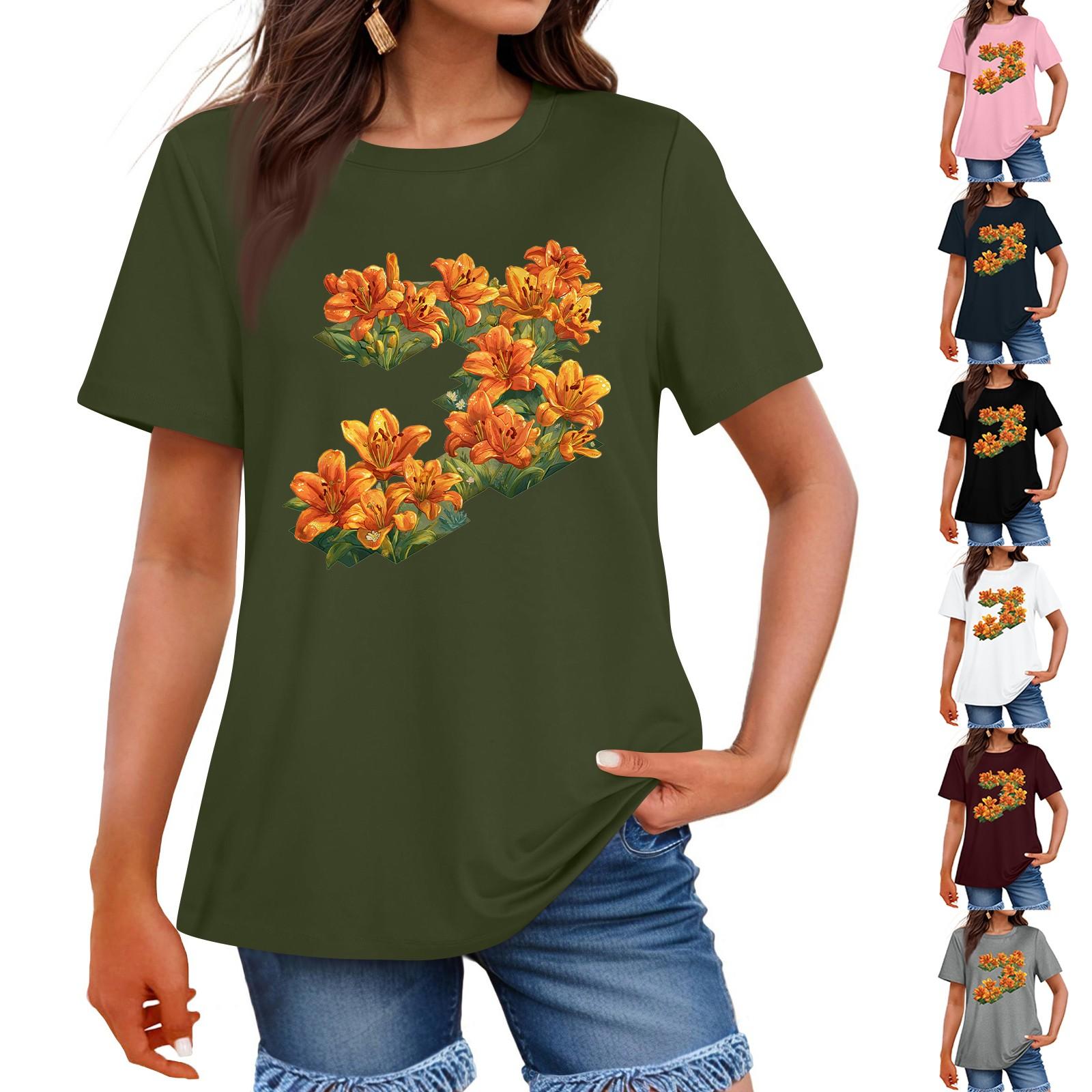 Ladies Loose Comfortable Casual Fashionable Plant Flower Printed Round Neck Short Sleeved Shirt XXL
Ladies Loose Comfortable Casual Fashionable Plant Flower Printed Round Neck Short Sleeved Shirt XXL
