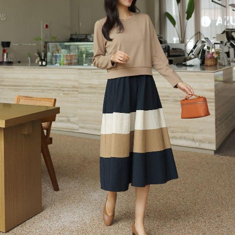 Spring and Autumn plus Size Chubby Girl round Neck Long Sleeve T-shirt Color Matching Casual Fake Two-Piece Mid Length Long Length Dress Women Dress Khaki 3XL
Spring and Autumn plus Size Chubby Girl round Neck Long Sleeve T-shirt Color Matching Casual Fake Two-Piece Mid Length Long Length Dress Women Dress Khaki 3XL