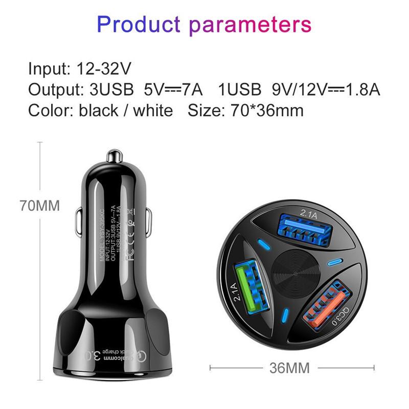 Автомобильное зарядное устройство с 3 USB QC 3.0, 3 порта, быстрая зарядка телефона для Samsung Huawei Xiaomi iphone
Автомобильное зарядное устройство с 3 USB QC 3.0, 3 порта, быстрая зарядка телефона для Samsung Huawei Xiaomi iphone