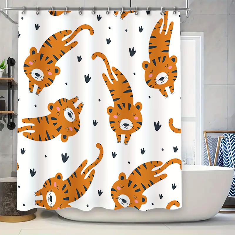 Whimsical Tiger Shower Curtain Bright Orange With Black Accents Playful Bathroom Decor For Kids Room Or Nursery Waterproof Fabri W60H190(CM)-1 Pcs
Whimsical Tiger Shower Curtain Bright Orange With Black Accents Playful Bathroom Decor For Kids Room Or Nursery Waterproof Fabri W60H190(CM)-1 Pcs