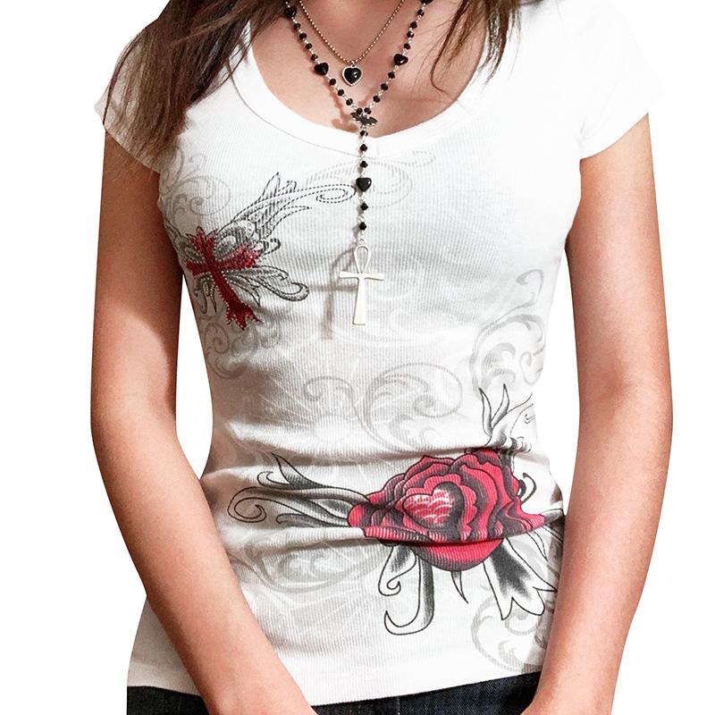 Women s T-shirt, Rhinestone Flower Print Short Sleeve Round Neck Slim Fit Tee Shirt Summer Tops M білий
Women s T-shirt, Rhinestone Flower Print Short Sleeve Round Neck Slim Fit Tee Shirt Summer Tops M білий