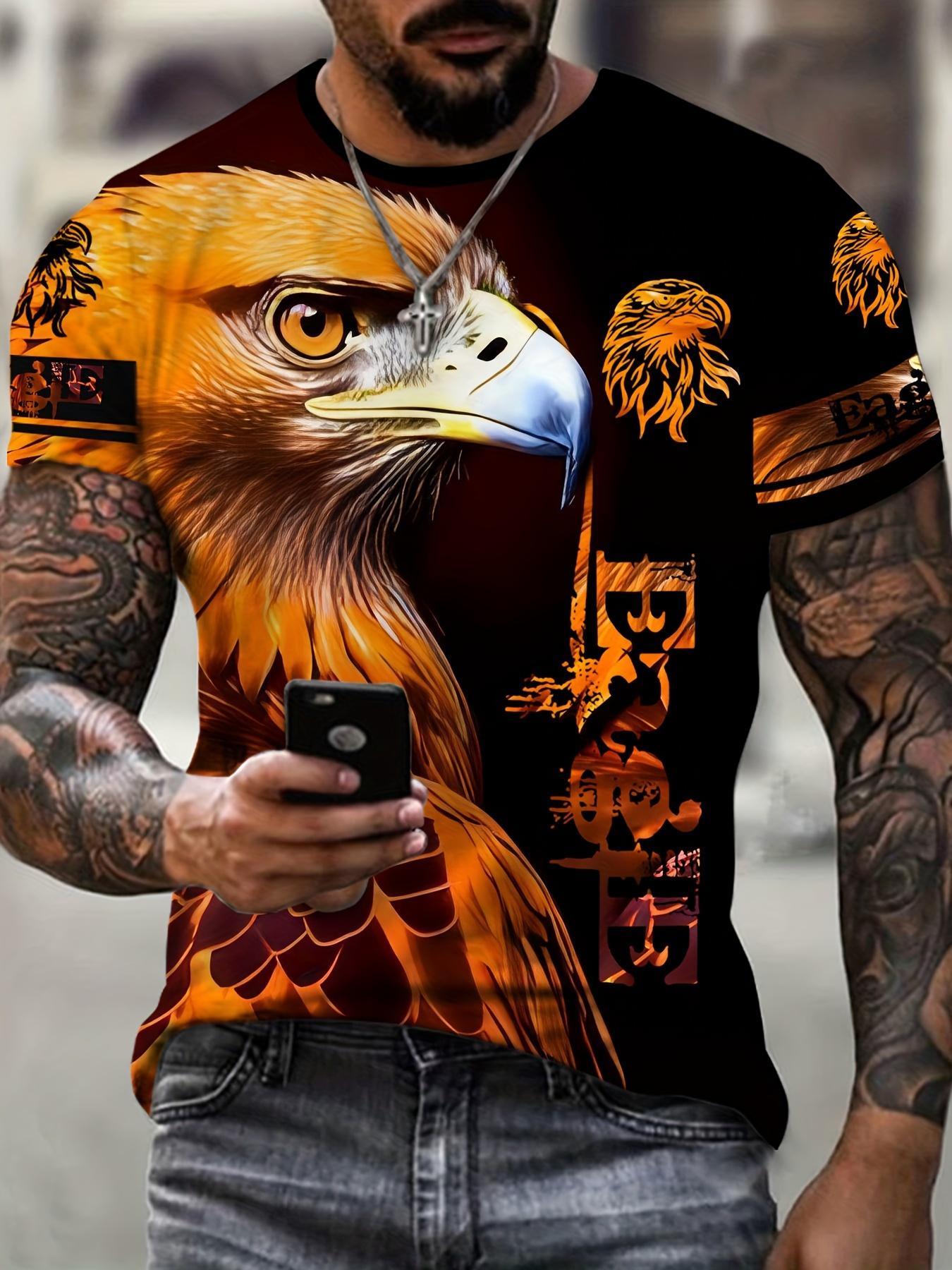 Fashionable Summer Eagle And Flame Phoenix Animal 3d Print Men s T-Shirt Round Neck Short Sleeve Oversized T-Shirt Top Popular S
Fashionable Summer Eagle And Flame Phoenix Animal 3d Print Men s T-Shirt Round Neck Short Sleeve Oversized T-Shirt Top Popular S