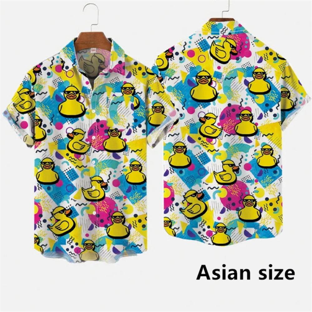 Hawaiian Men Shirts 3D Print Cartoon Cute Duck Printing Short Sleeve Shirt Hip Hop Summer Button Shirts For Men S
Hawaiian Men Shirts 3D Print Cartoon Cute Duck Printing Short Sleeve Shirt Hip Hop Summer Button Shirts For Men S