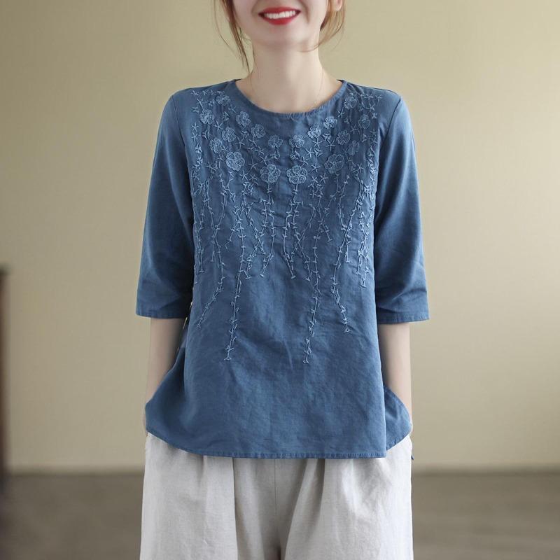 Pure Cotton Artistic Retro Cotton Linen Solid Color Seven Sleeved T-shirt Women s Heavy Craft Embroidery Loose Round Neck Top Summer T-Shirts Women’s 3XL червоний
Pure Cotton Artistic Retro Cotton Linen Solid Color Seven Sleeved T-shirt Women s Heavy Craft Embroidery Loose Round Neck Top Summer T-Shirts Women’s 3XL червоний