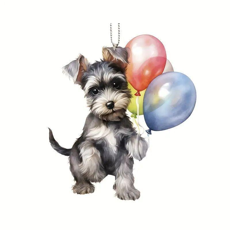 Акриловый Шарик Веселый Пес Декор Салона Автомобиля Брелок Очаровательный Праздничный Подвес для Рюкзака