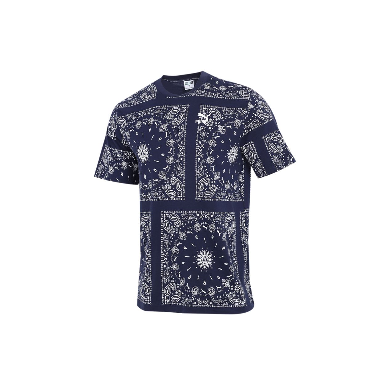 Спортивная футболка с коротким рукавом и принтом «Цветы кешью» Puma, мужские топы, темно-синяя 532652-06 XL 
Спортивная футболка с коротким рукавом и принтом «Цветы кешью» Puma, мужские топы, темно-синяя 532652-06 XL