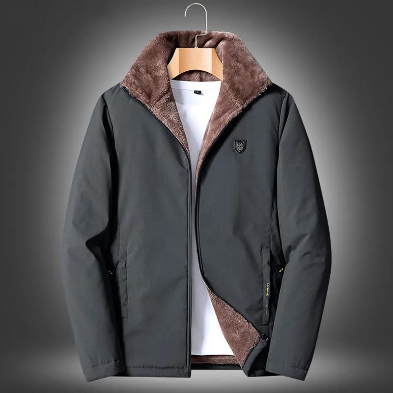 WTEMPO Мужская зимняя повседневная классическая теплая толстая флисовая парка Куртки мужские осенние модные карманы ветрозащитная парка большого размера 5XL серый