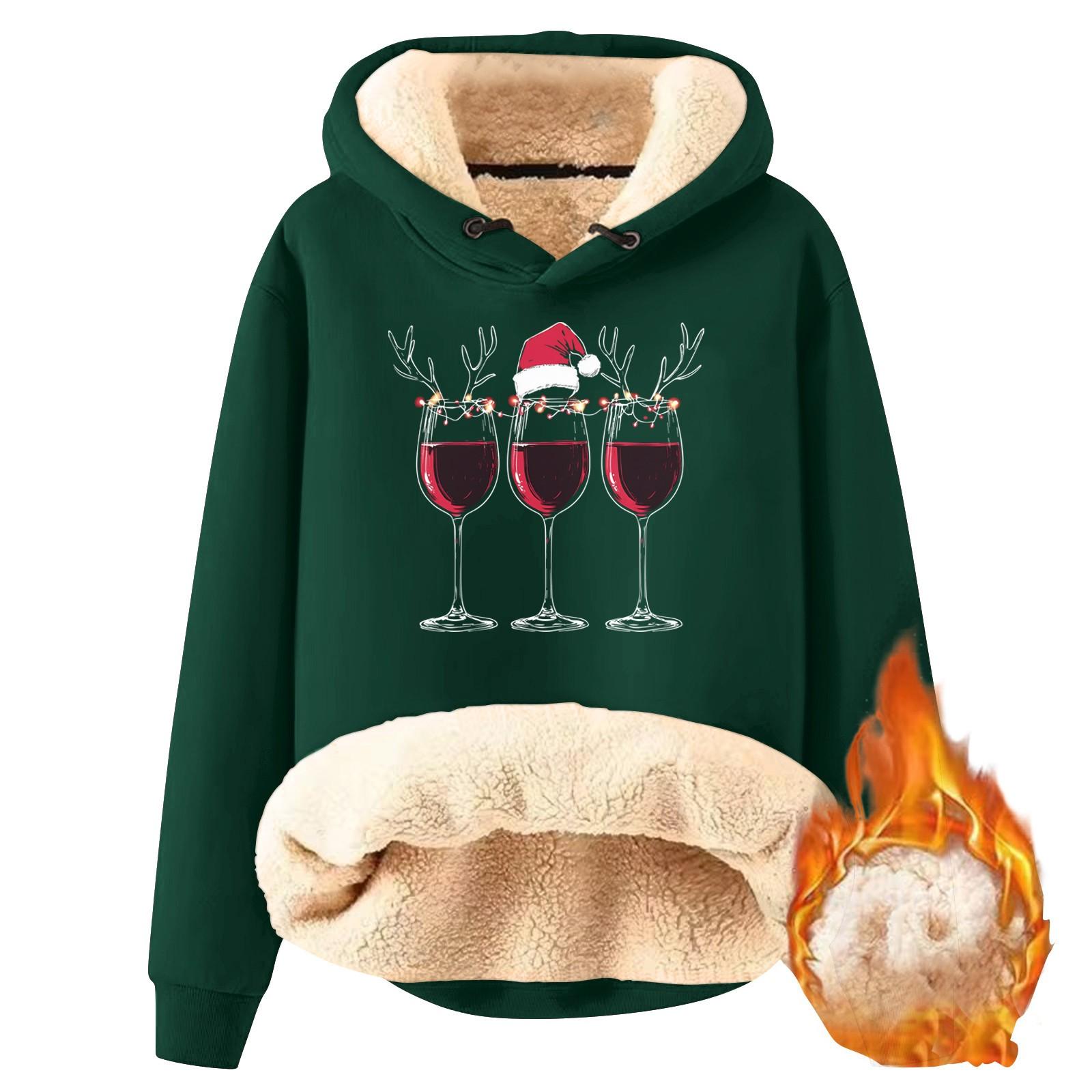 Женский модный флисовый теплый свободный свитер с капюшоном и рождественским принтом L
Женский модный флисовый теплый свободный свитер с капюшоном и рождественским принтом L