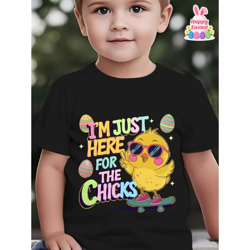 European sizes 1pc Easter Kids Funny Chick Print Black TShirt, Fit for Boys& Girls Children for Spring/Summer/Fall Easter 164cm чорний
European sizes 1pc Easter Kids Funny Chick Print Black TShirt, Fit for Boys& Girls Children for Spring/Summer/Fall Easter 164cm чорний