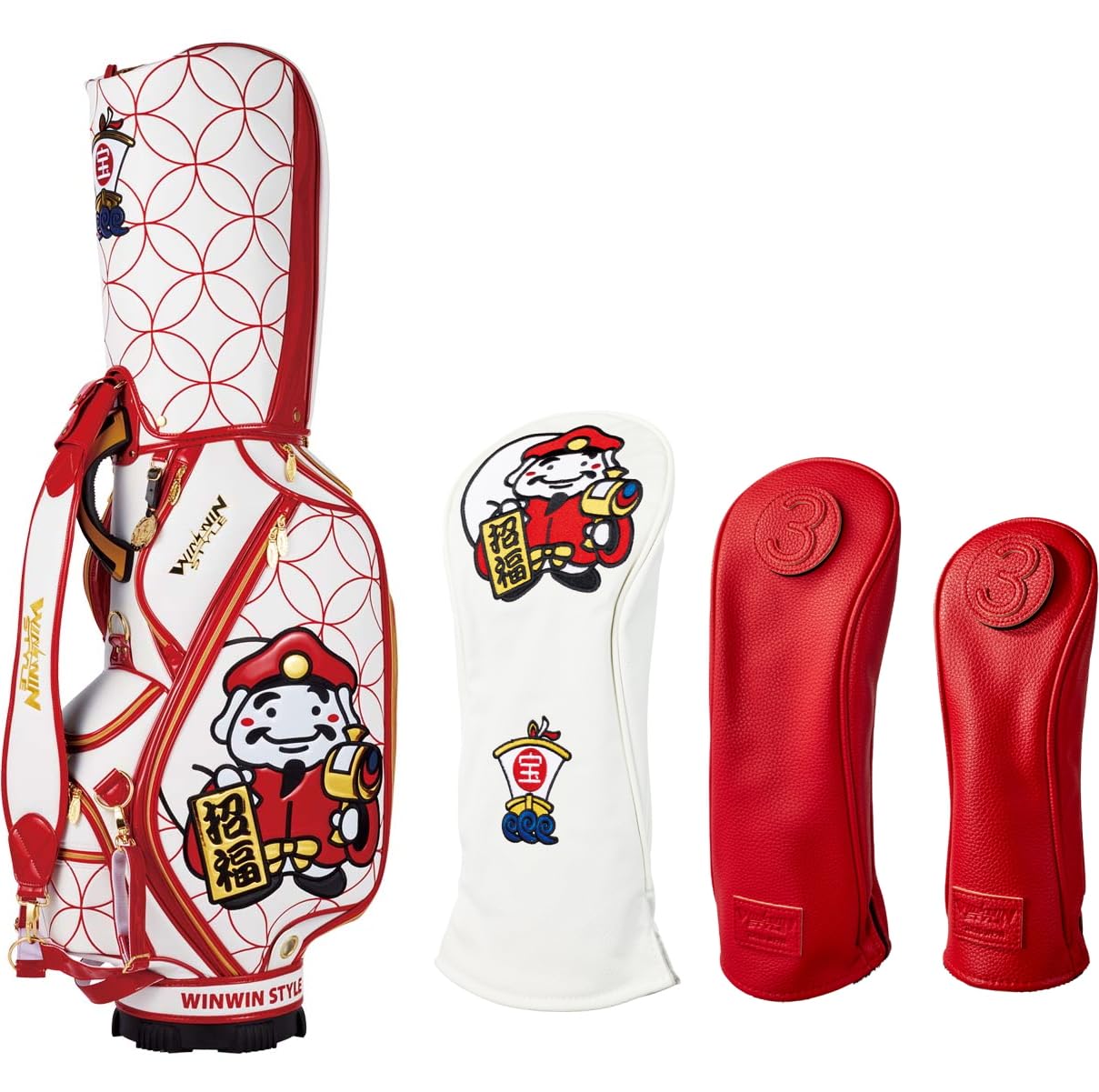 WINWIN STYLE LUCKY GODs Cart bag + head cover комплект из 3 предметов CART BAG Gold Version CB-389 WH×RD
WINWIN STYLE LUCKY GODs Cart bag + head cover комплект из 3 предметов CART BAG Gold Version CB-389 WH×RD