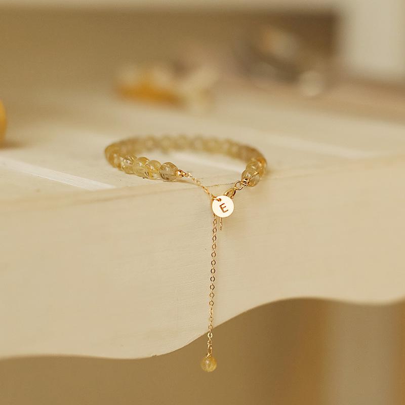 Qiaoen Icy Transparent Golden Rutilated Quartz Bracelet for Women, 14k Gold Filled Crystal Beaded DIY Jewelry
Qiaoen Icy Transparent Golden Rutilated Quartz Bracelet for Women, 14k Gold Filled Crystal Beaded DIY Jewelry