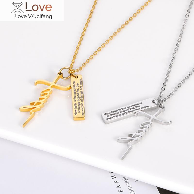 Готический крест веры ожерелье золотой цвет полоса кулон для женщин мужчин доверие вера гравировка ожерелье веры ювелирные изделия из нержавеющей стали
Готический крест веры ожерелье золотой цвет полоса кулон для женщин мужчин доверие вера гравировка ожерелье веры ювелирные изделия из нержавеющей стали