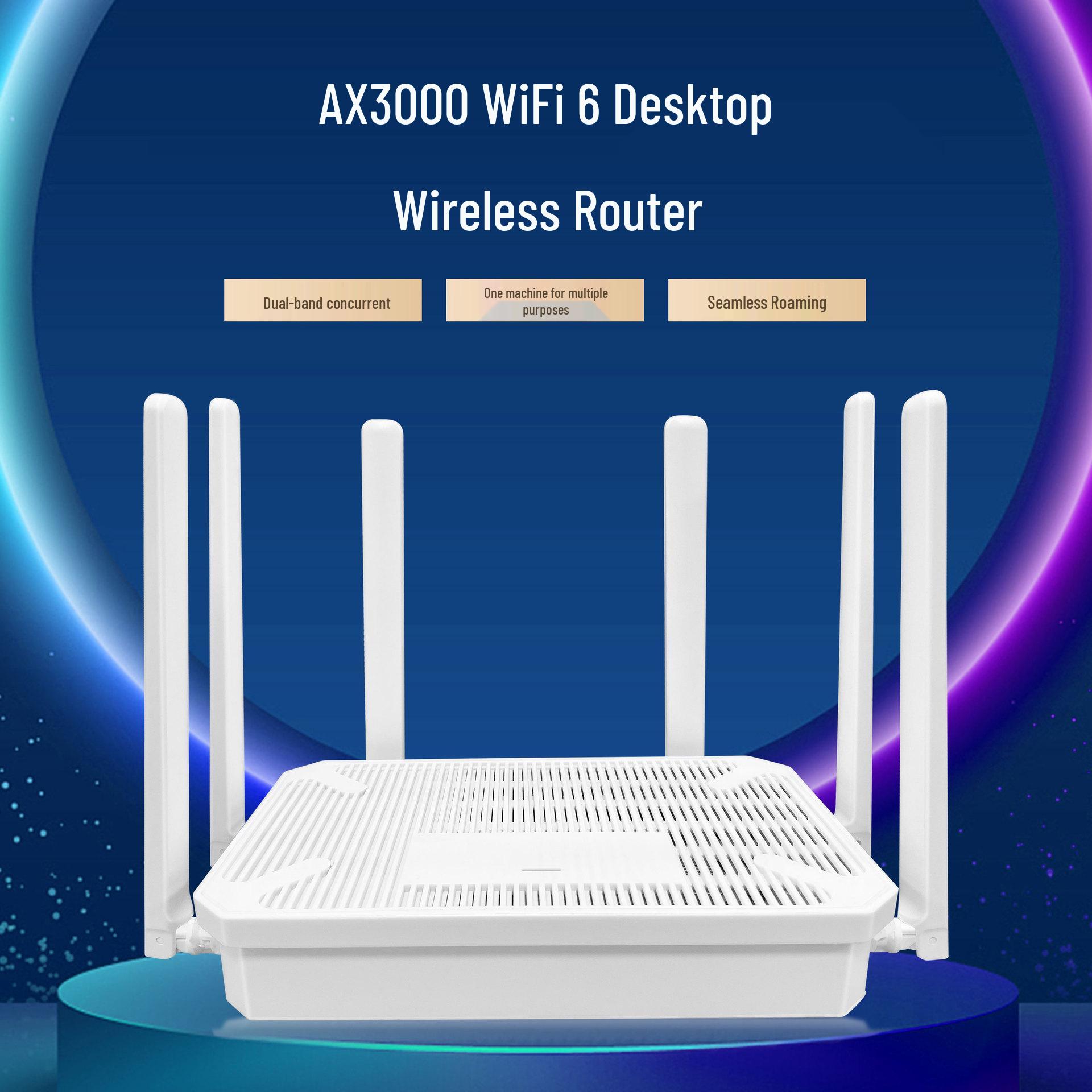 3000M WIFI6 Wireless Router: Desktop/Wall-Mounted with 6 Antennas, Dual-Band 5G, Gigabit, Stable Signal, Ideal for Home Use 4
3000M WIFI6 Wireless Router: Desktop/Wall-Mounted with 6 Antennas, Dual-Band 5G, Gigabit, Stable Signal, Ideal for Home Use 4