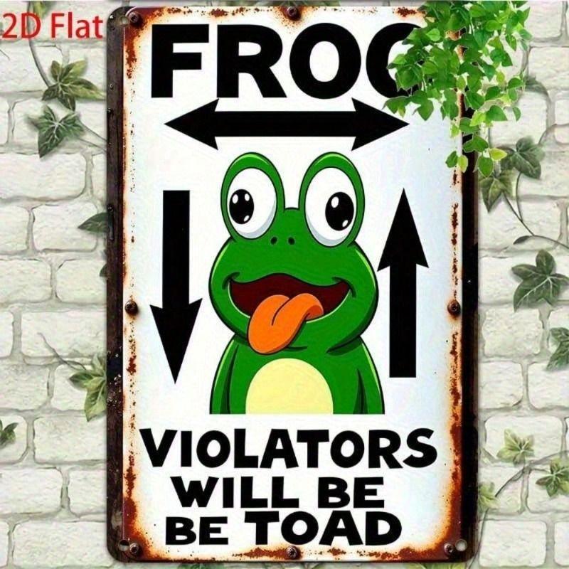 Metal Wall Art Vintage Sign Frog Violators Will Be Toad Joke Poster for Bar
Metal Wall Art Vintage Sign Frog Violators Will Be Toad Joke Poster for Bar