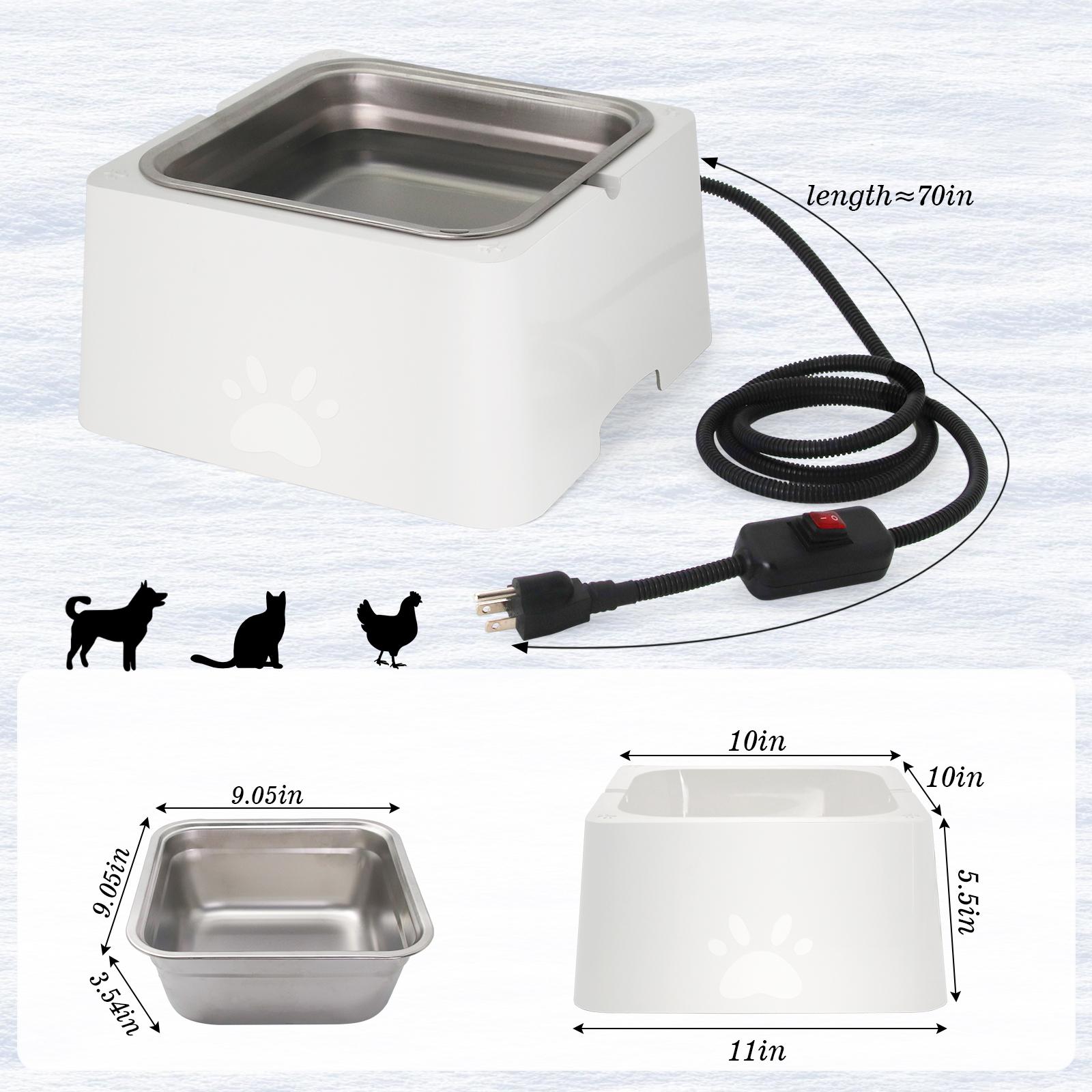 3.2L Large Capacity Heated Water Bowl for Dog Outdoor Heated Dog Bowl with Chew Resistant Power Cord, Waterproof Bowl in Winter EU Plug білий
3.2L Large Capacity Heated Water Bowl for Dog Outdoor Heated Dog Bowl with Chew Resistant Power Cord, Waterproof Bowl in Winter EU Plug білий