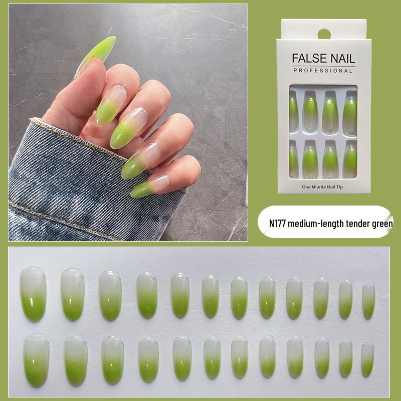 Светло-зеленый омбре накладные ногти - Средней длины европейский и американский стиль
Светло-зеленый омбре накладные ногти - Средней длины европейский и американский стиль