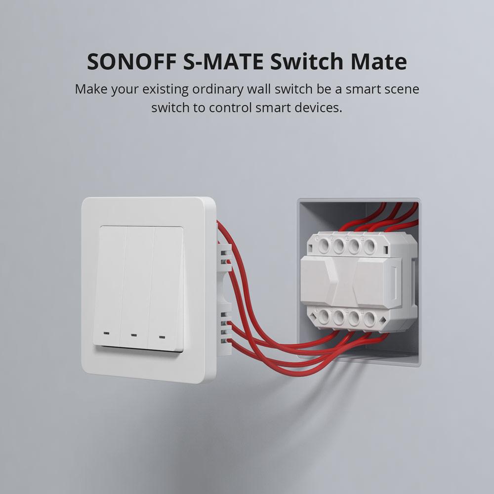 SONOFF S-MATE Switch Mate Smart Scene Switch Контроллер «eWeLink-Remote» для интеллектуального переключателя SONOFF MINIR3/S40/B05-BL/M5
SONOFF S-MATE Switch Mate Smart Scene Switch Контроллер «eWeLink-Remote» для интеллектуального переключателя SONOFF MINIR3/S40/B05-BL/M5