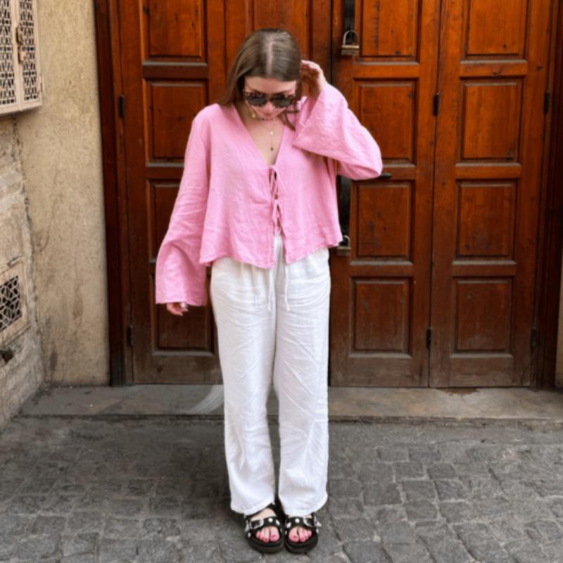 Хлопковые и льняные рубашки с бантом на шнуровке, женские свободные топы с v-образным вырезом и длинными рукавами, женские весенние новинки 2024 года, женский уличный топ S розовый
Хлопковые и льняные рубашки с бантом на шнуровке, женские свободные топы с v-образным вырезом и длинными рукавами, женские весенние новинки 2024 года, женский уличный топ S розовый