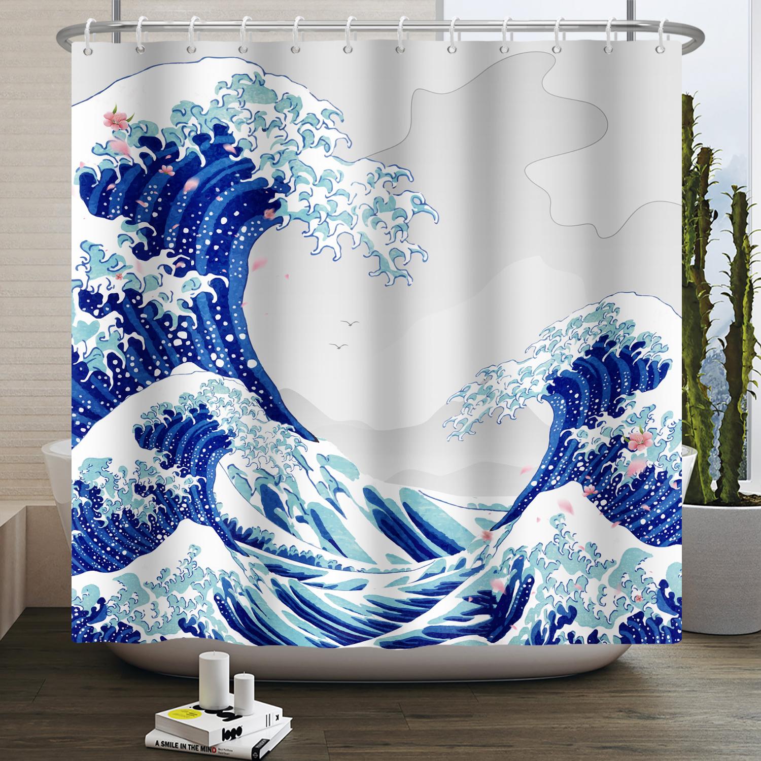 Japanese Ukiyo-E Shower Curtain The Great Wave Of Kanagawa Mount Fuji Cherry Waterproof Shower Curtain For Bathroom Bathtub Deco W60H190(CM)-1 Pcs
Japanese Ukiyo-E Shower Curtain The Great Wave Of Kanagawa Mount Fuji Cherry Waterproof Shower Curtain For Bathroom Bathtub Deco W60H190(CM)-1 Pcs