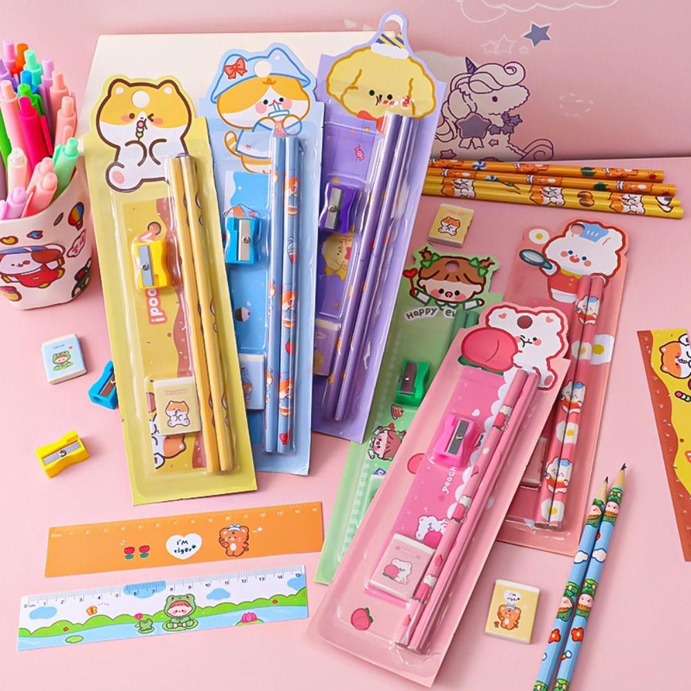 5Pcs/set Plastic Cartoon Stationery Set Pencil Sharpener School Supplies Set Kawaii Stationery Set
5Pcs/set Plastic Cartoon Stationery Set Pencil Sharpener School Supplies Set Kawaii Stationery Set