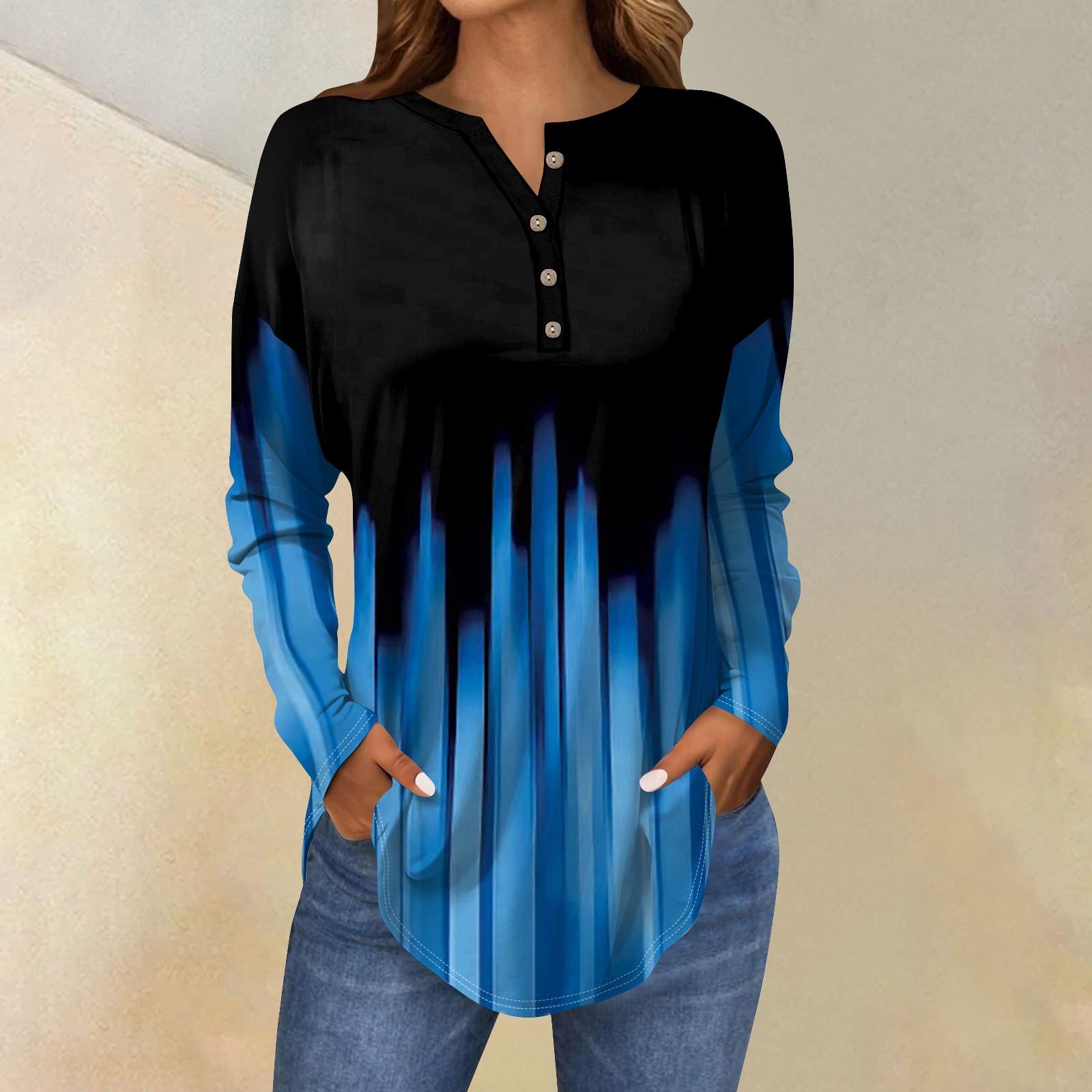 Футболки для женщин, осенние повседневные рубашки с длинным рукавом на пуговицах, толстовки с винтажным графическим принтом, топ-пуловер XL синий
Футболки для женщин, осенние повседневные рубашки с длинным рукавом на пуговицах, толстовки с винтажным графическим принтом, топ-пуловер XL синий