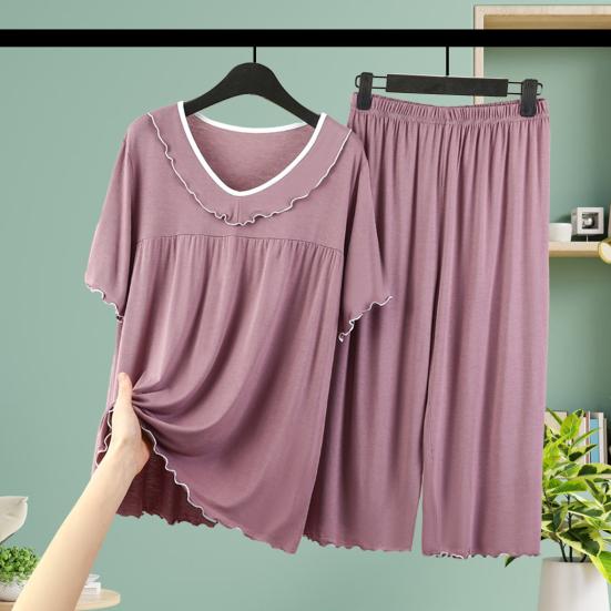 Women s Two Piece Pajamas Set Crew Neck Short Sleeve Shirts Matching Wide Leg Pants Sleepwear XXL чорний
Women s Two Piece Pajamas Set Crew Neck Short Sleeve Shirts Matching Wide Leg Pants Sleepwear XXL чорний