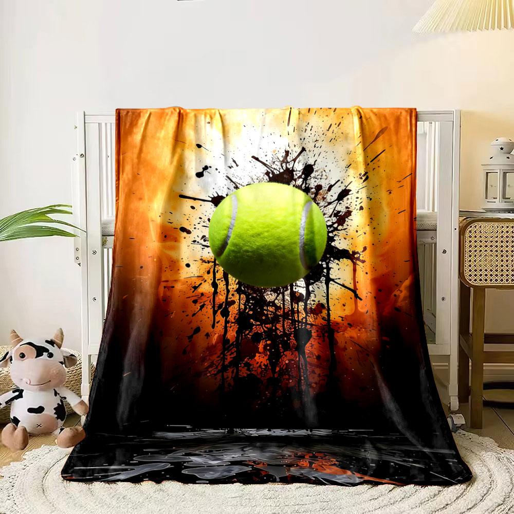 A tennis ball with splattered black paint against an orange fiery backdrop. for all seasons blanket lunch break throw gift 80cm x 120cm
A tennis ball with splattered black paint against an orange fiery backdrop. for all seasons blanket lunch break throw gift 80cm x 120cm