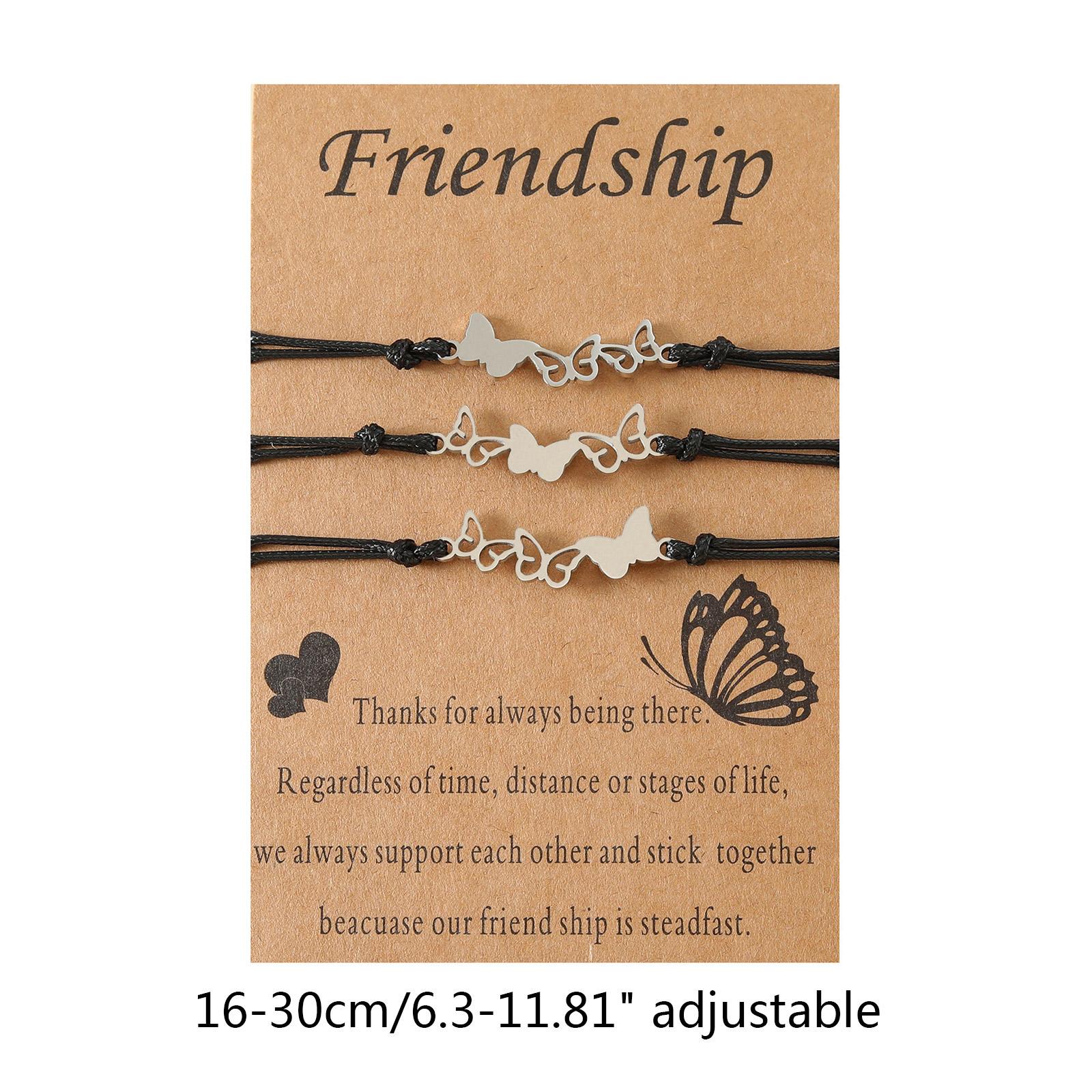 Браслет Good Friend Card, европейский и американский браслет из нержавеющей стали с полой бабочкой, сотканный вручную, для женщин и сестер 3
Браслет Good Friend Card, европейский и американский браслет из нержавеющей стали с полой бабочкой, сотканный вручную, для женщин и сестер 3