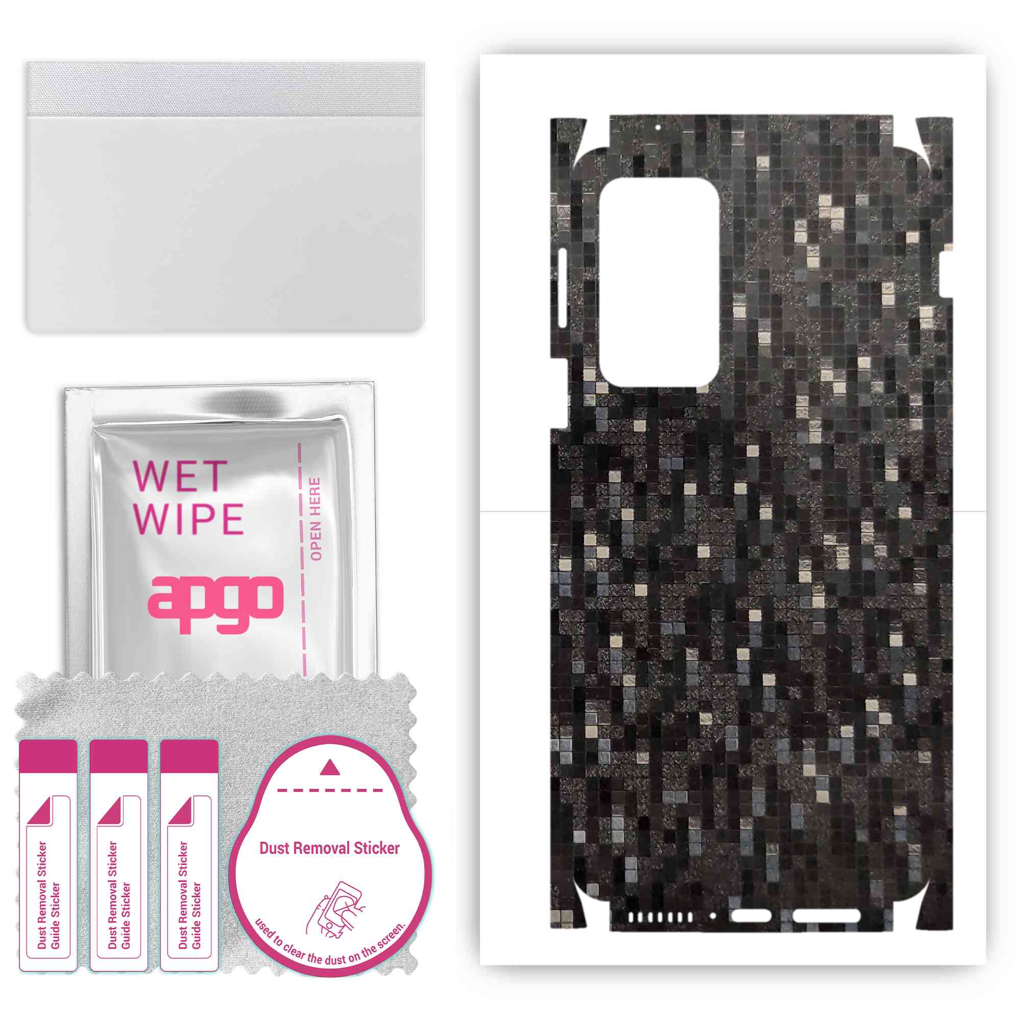 apgo Protective Skin Sticker for the back+sides compatible with Motorola Edge 20 Pro, Full Wrap Film, Foil, Vinyl - Pattern Carbon Black Pixel
apgo Protective Skin Sticker for the back+sides compatible with Motorola Edge 20 Pro, Full Wrap Film, Foil, Vinyl - Pattern Carbon Black Pixel