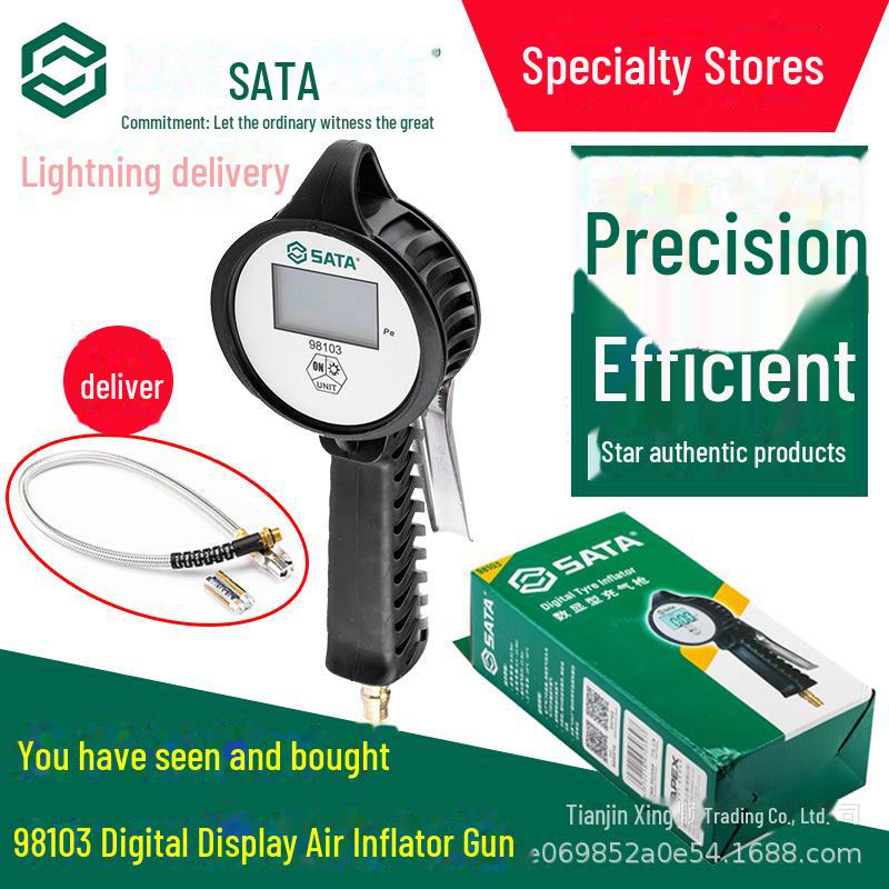 Shida Digital High-Precision Automotive Tire Pressure Gauge (Model 98103) Digital display air filling gun
Shida Digital High-Precision Automotive Tire Pressure Gauge (Model 98103) Digital display air filling gun