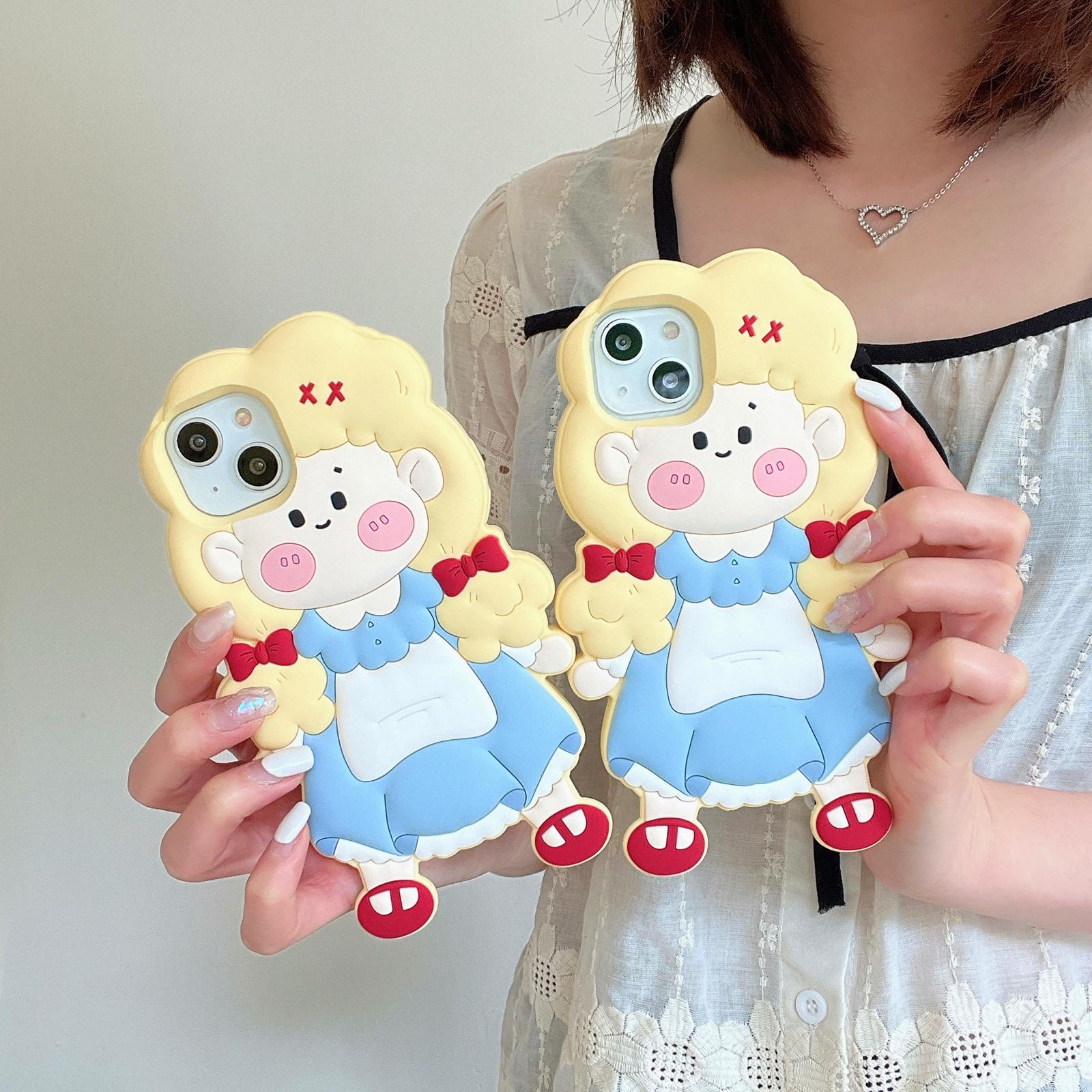 For iPhone 15 Silicone Case Cute Blonde Girl Design Shockproof Phone Back Cover As Shown A 
For iPhone 15 Silicone Case Cute Blonde Girl Design Shockproof Phone Back Cover As Shown A