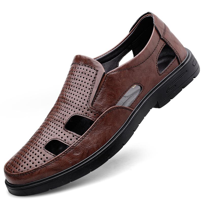 Модные высококачественные мужские классические повседневные кожаные сандалии, летние, дышащие, прогулочные туфли на плоской подошве, дизайнерские, с мягкой подошвой 42 коричневый
Модные высококачественные мужские классические повседневные кожаные сандалии, летние, дышащие, прогулочные туфли на плоской подошве, дизайнерские, с мягкой подошвой 42 коричневый