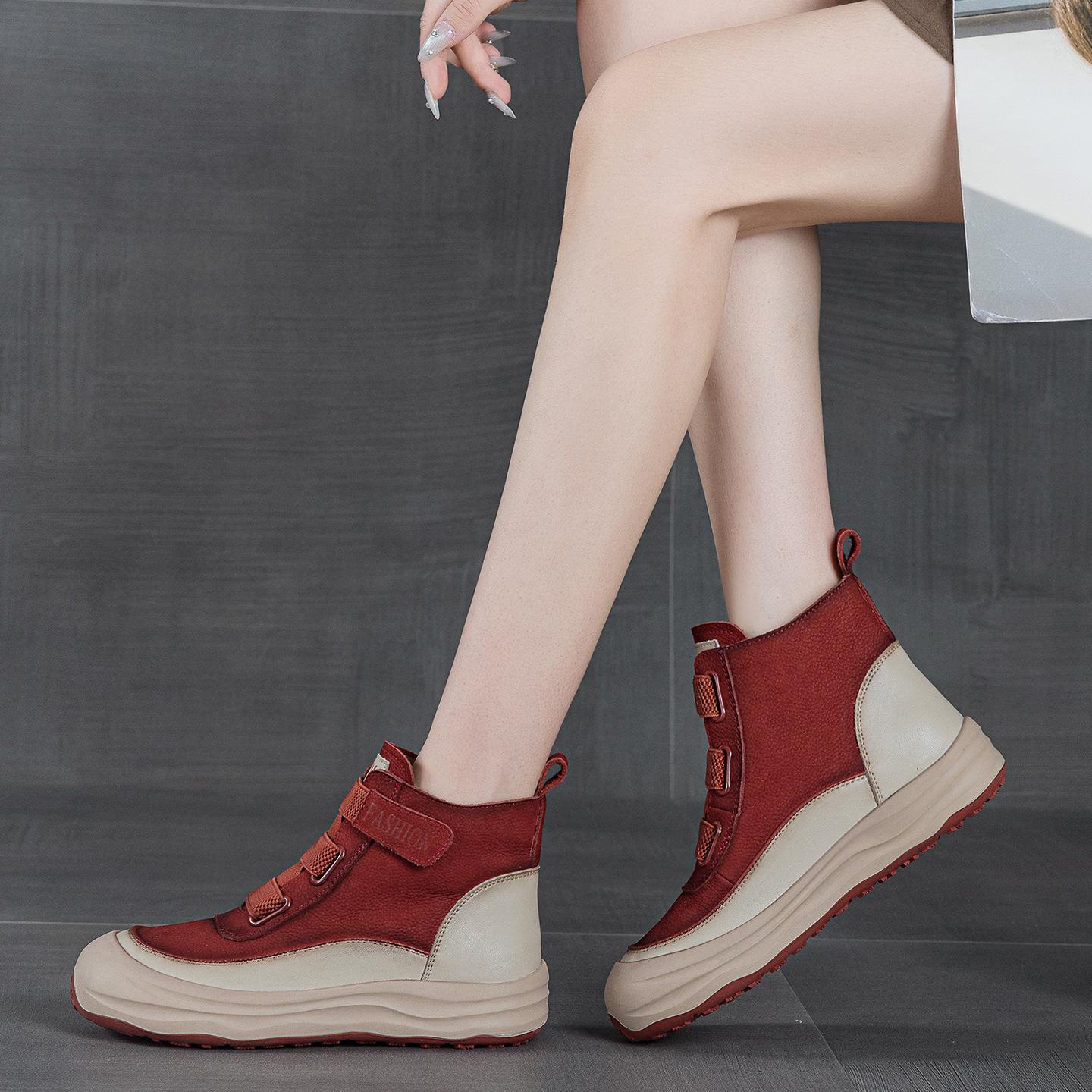 High-top new leather retro casual non-slip lightweight lace-up-free board shoes 35 красный
High-top new leather retro casual non-slip lightweight lace-up-free board shoes 35 красный
