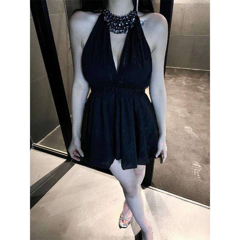 French Black Heavy Industry Diamond-encrusted Neck Dress Women s Summer Rich Temperament Waist Slim Hip Skirt S чёрный
French Black Heavy Industry Diamond-encrusted Neck Dress Women s Summer Rich Temperament Waist Slim Hip Skirt S чёрный